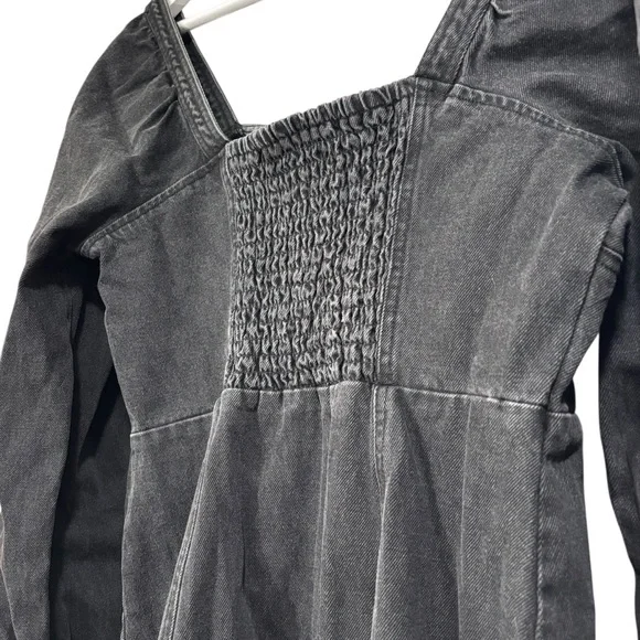 Future Collective Black Denim Long Sleeve Bustier Zipper Dress Size 14 NWT - Picture 12 of 12